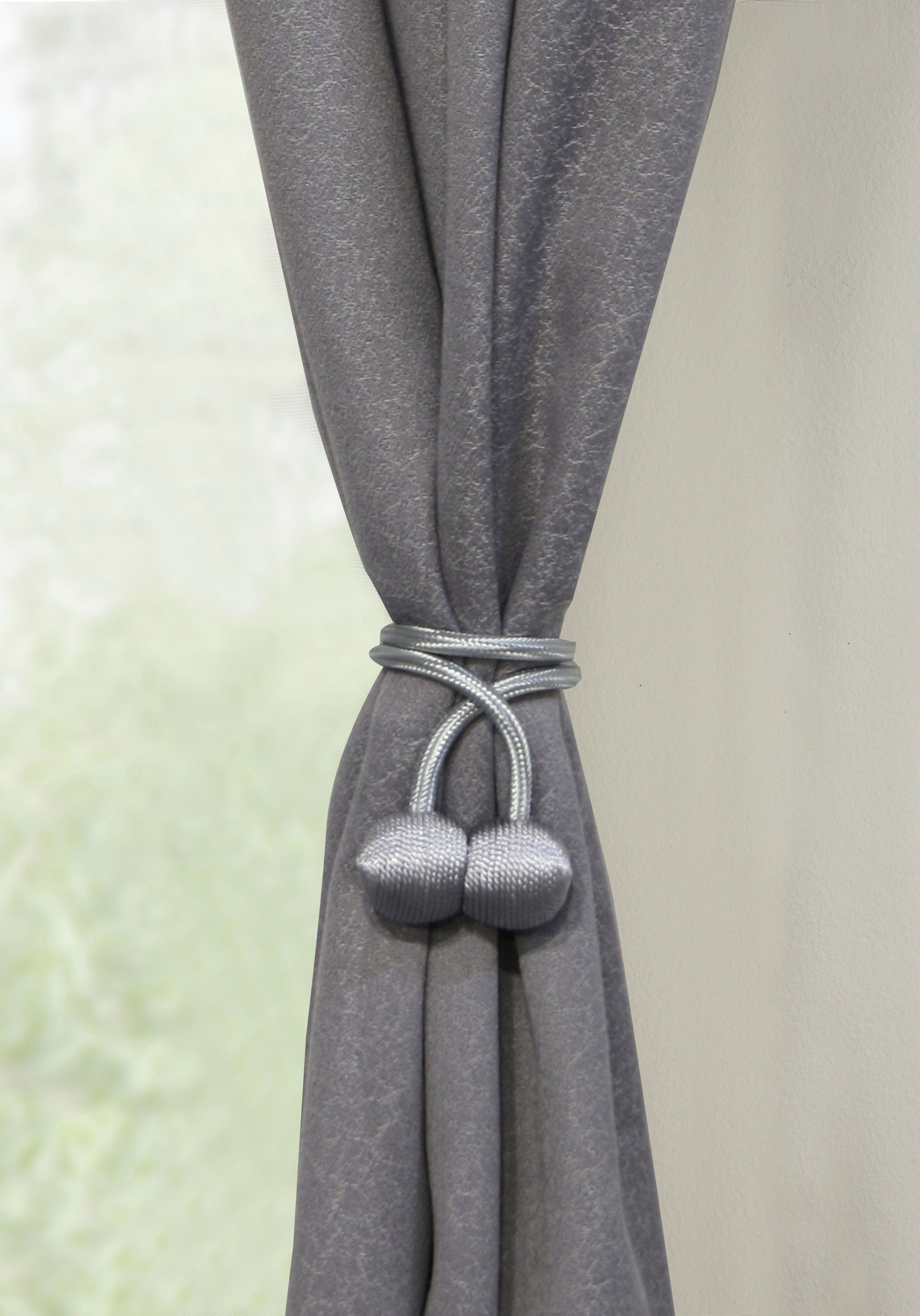 Raffhalter Raffhalter Flex-S mit Magnet, GARDINIA, (2-tlg), vielfältige Anbringungsmöglichkeiten