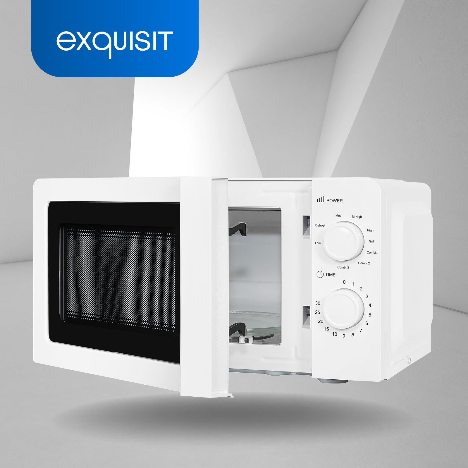 exquisit Mikrowelle MW717-070G, Mikrowelle, Grill, 20,00 l, inkl. Grillrost, Farbauswahl, schlicht und effizient