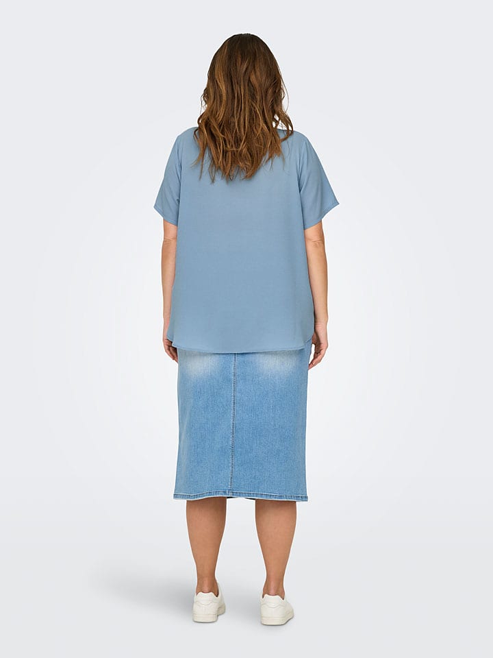 ONLY Carmakoma Bluse in Hellblau günstig kaufen