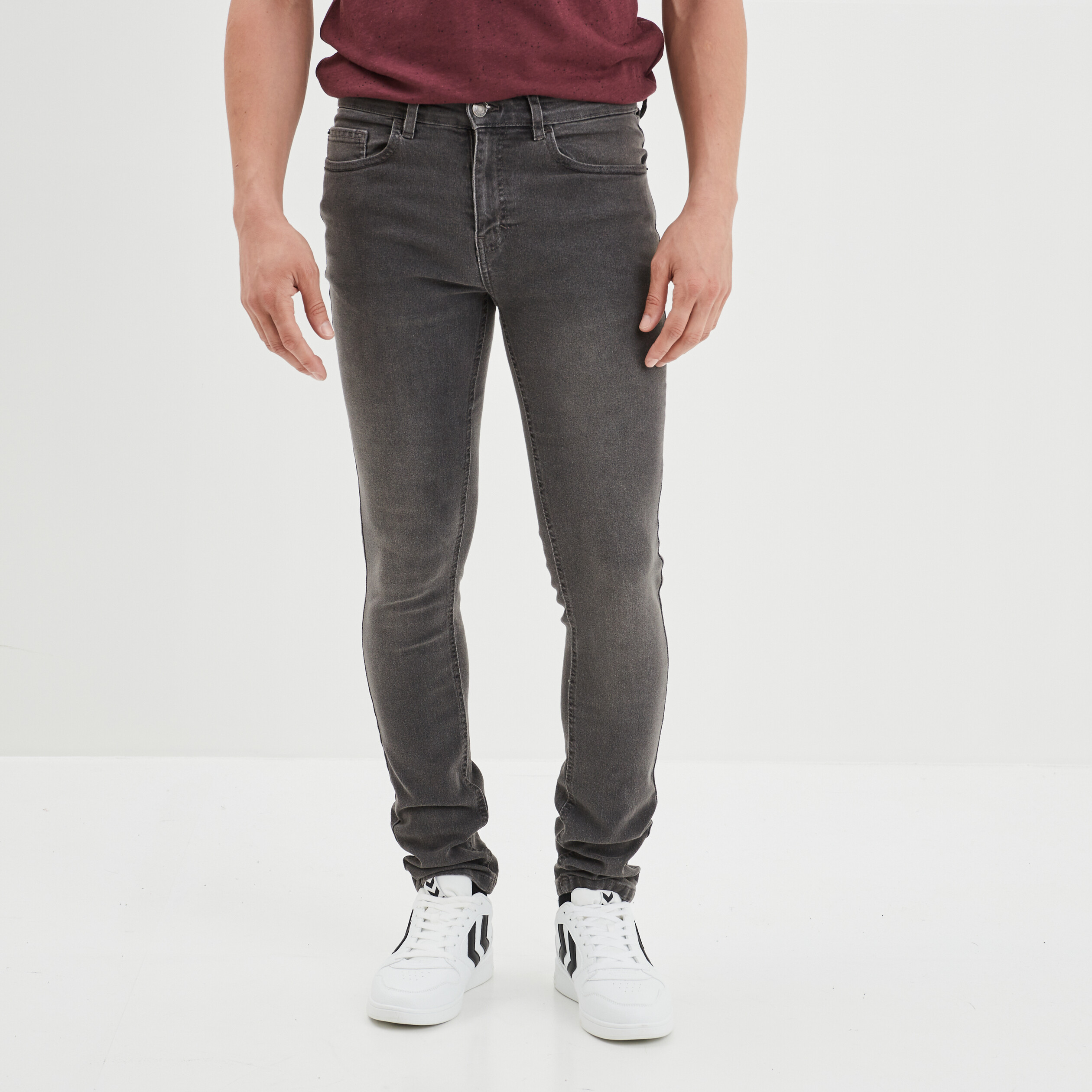 Jeans coupe skinny gris homme | La Halle