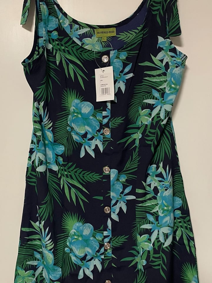 Tarifa Kleid in Grün/ Bunt günstig kaufen L