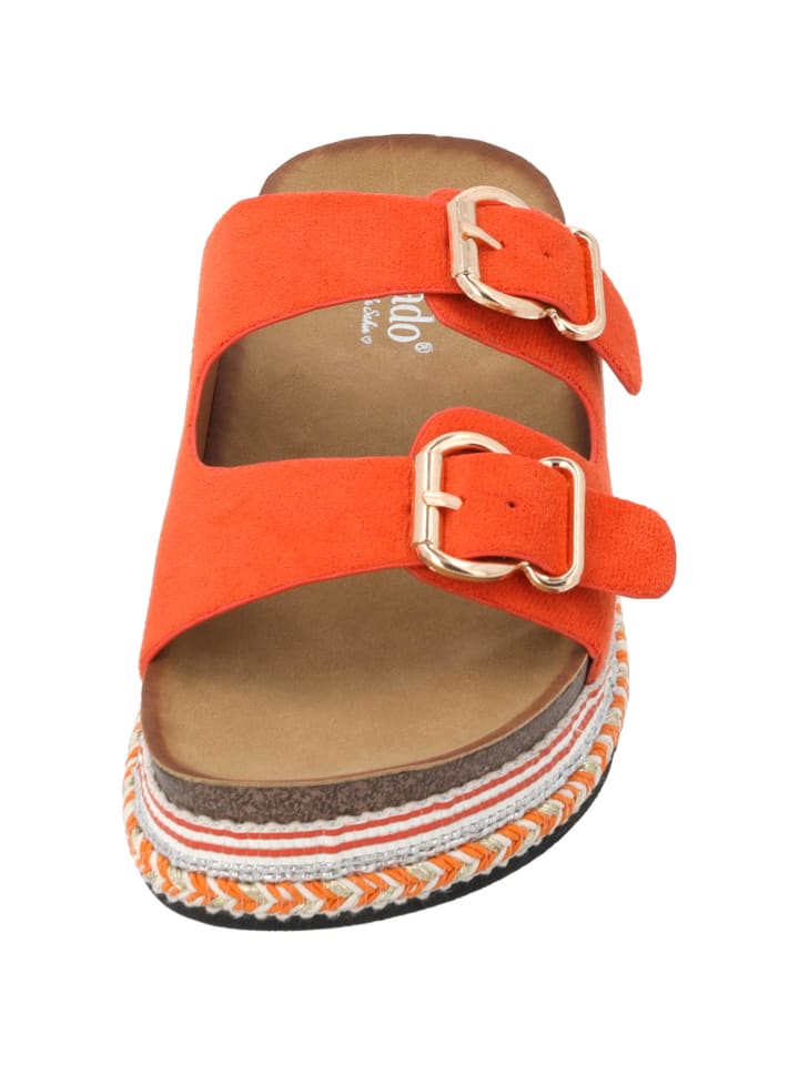 palado Plateau-Pantoletten in Orange günstig kaufen