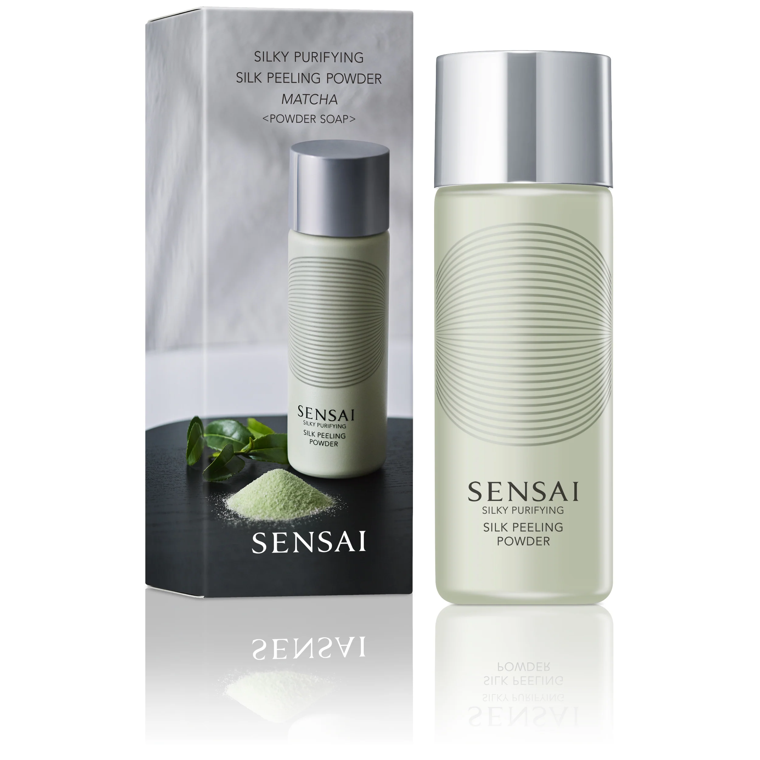 Polvo exfoliante facial de seda purificante y sedosa con matcha