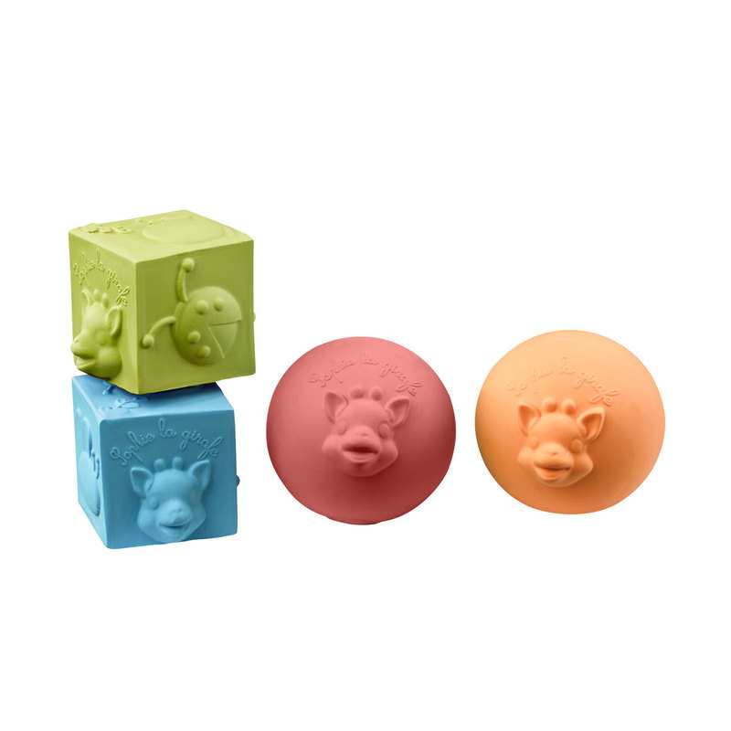 Coffret d'éveil So Pure Anneau , balles et cubes Sophie la girafe