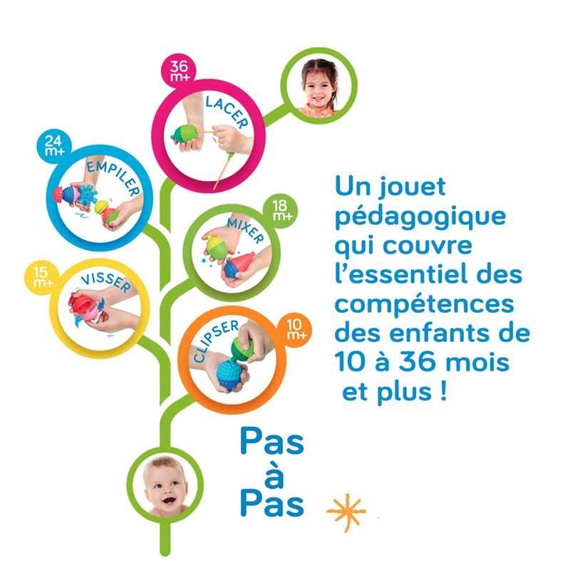 Baril de perles éducatives 24 pièces Lalaboom