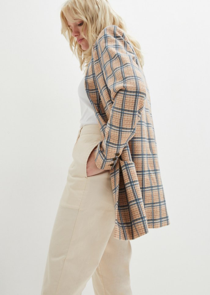 Stretch-Chino mit Bequembund und gekrempeltem Saum