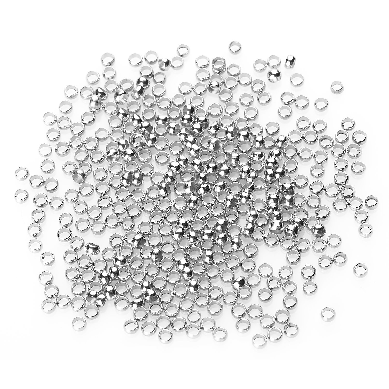 Quetschperlen, silber, 3 mm Ø, 500 Stück