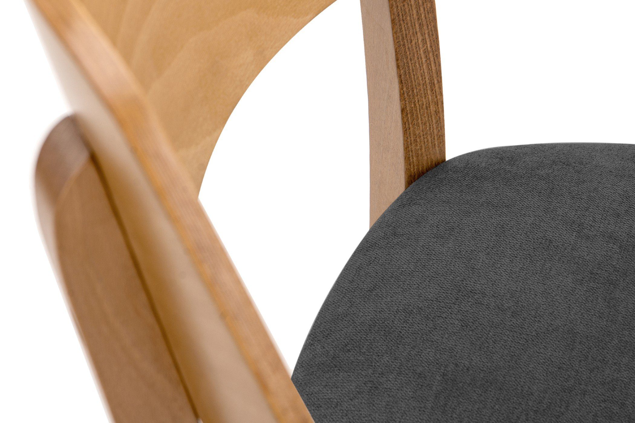 Konsimo Holzstuhl VINIS Esszimmer Stühl Küchenstühl Wohnzimmerstühl Polsterstühl Eiche (Esszimmerstühl, 2 St), Velours-Sitz, Gestell aus Massivholz