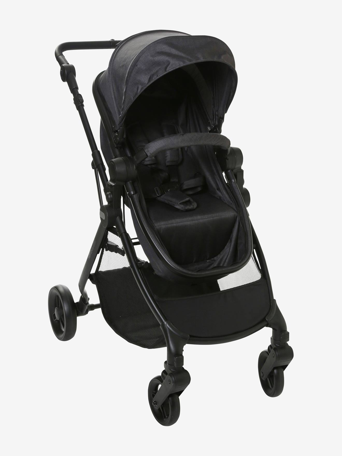 Vertbaudet Kombi-Kinderwagen LIBRA mit Babyschale - grau glanzeffekt