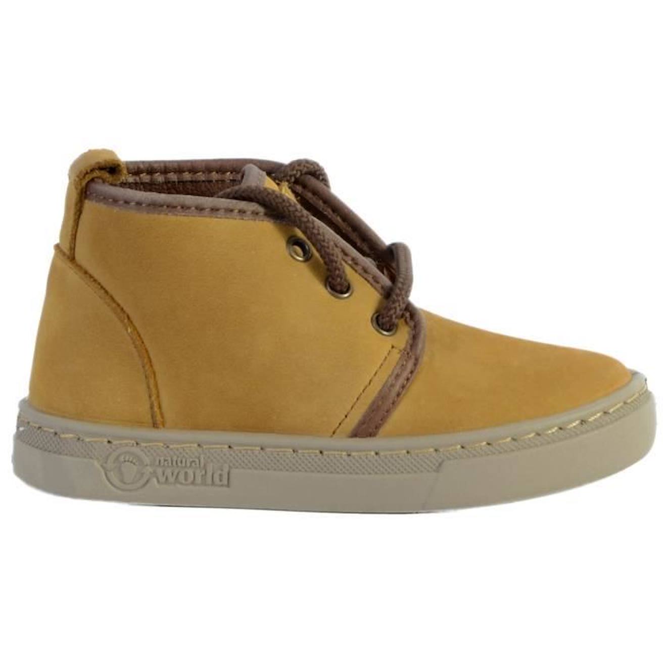 Basket Cuir Enfant Natural World Safari On Nappa jaune