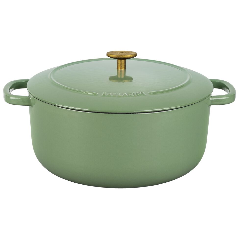 Cocotte 28 cm, rund, Grün, Gusseisen