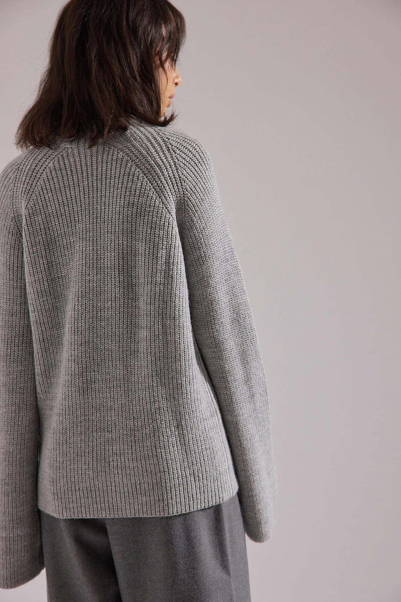 Strickpullover mit Rippendetail