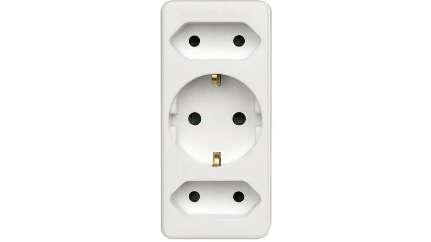 Hama Multistecker, 3-fach, 2 Euro/1 Schutzkontakt-Steckdose, Weiß