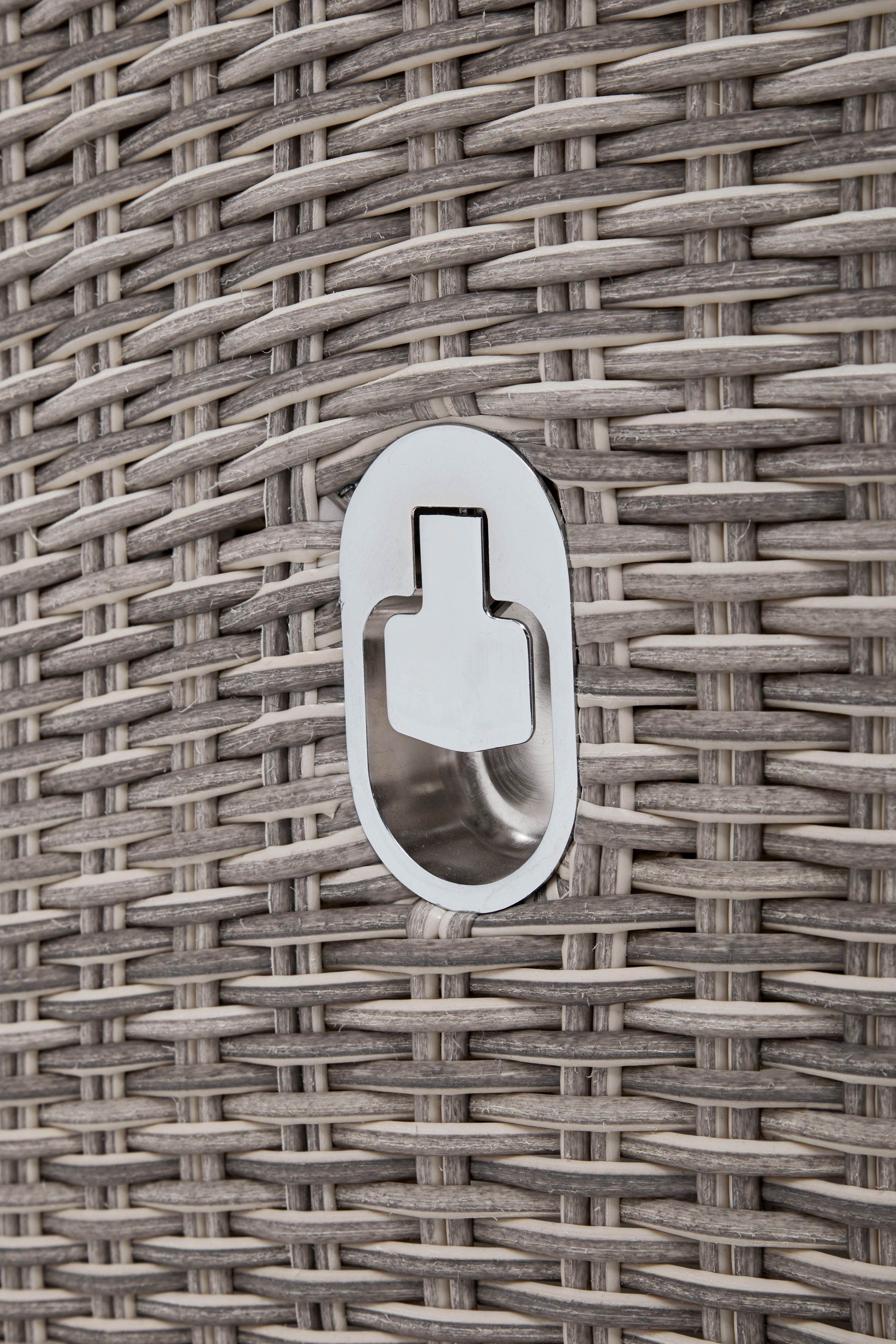 KONIFERA Gartenlounge-Set Monaco, (Set, 16-tlg., inkl. Auflagen, Alu, Polyrattan), höhenverstellbarer Tisch 43,5 - 66,5 cm