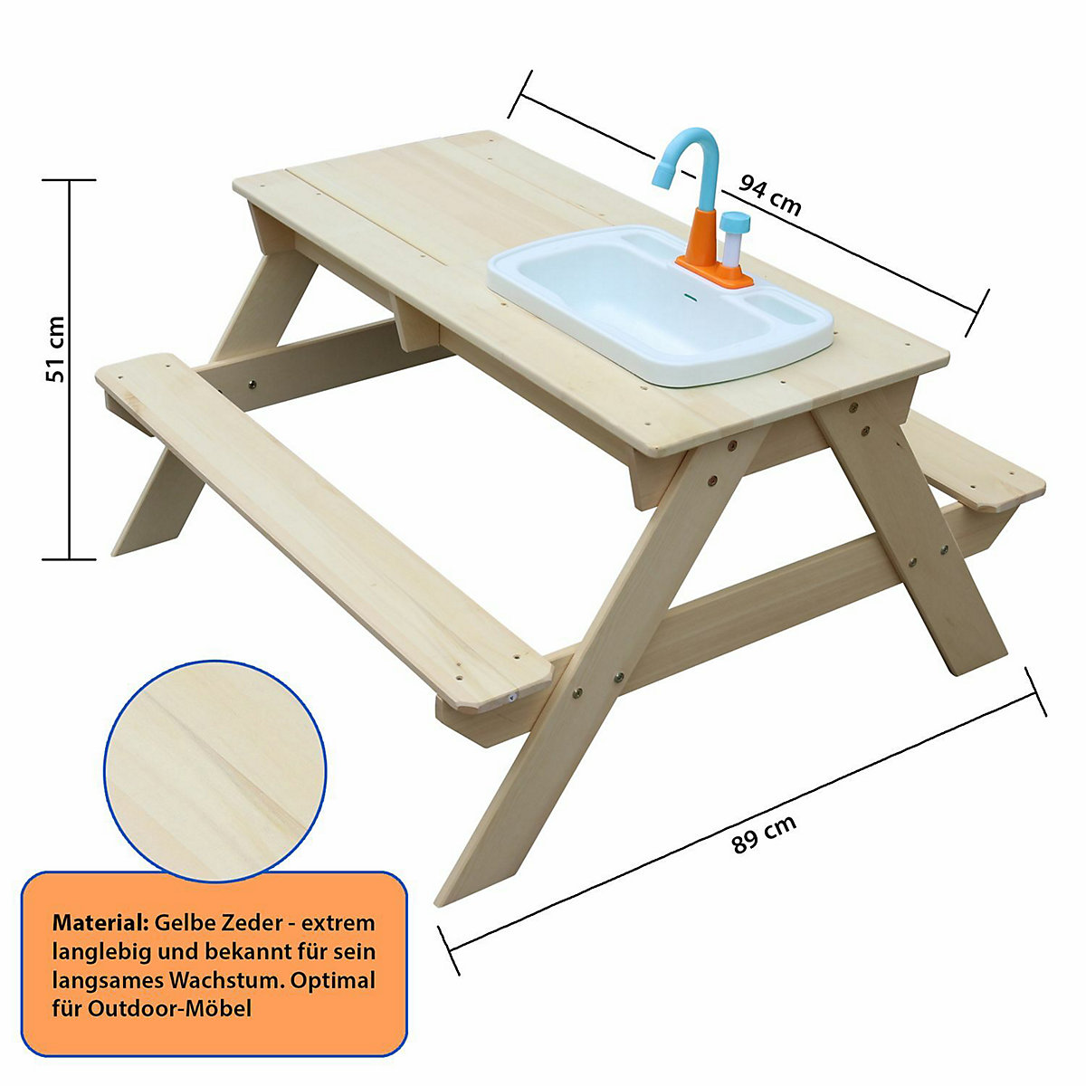 2in1 Kindersitzgruppe und Matschtisch Robin