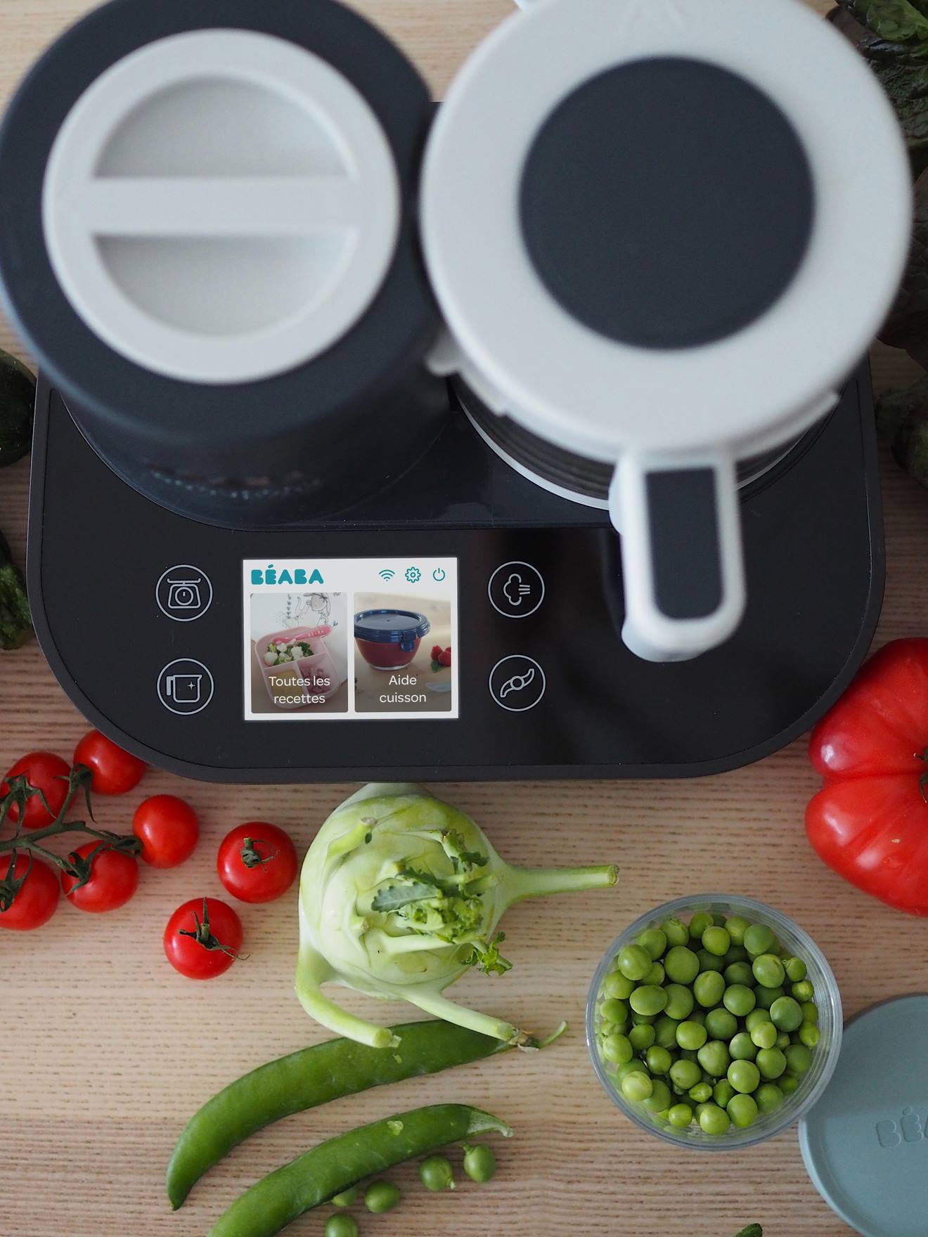 Robot connecté BEABA Babycook Smart gris anthracite/blanc