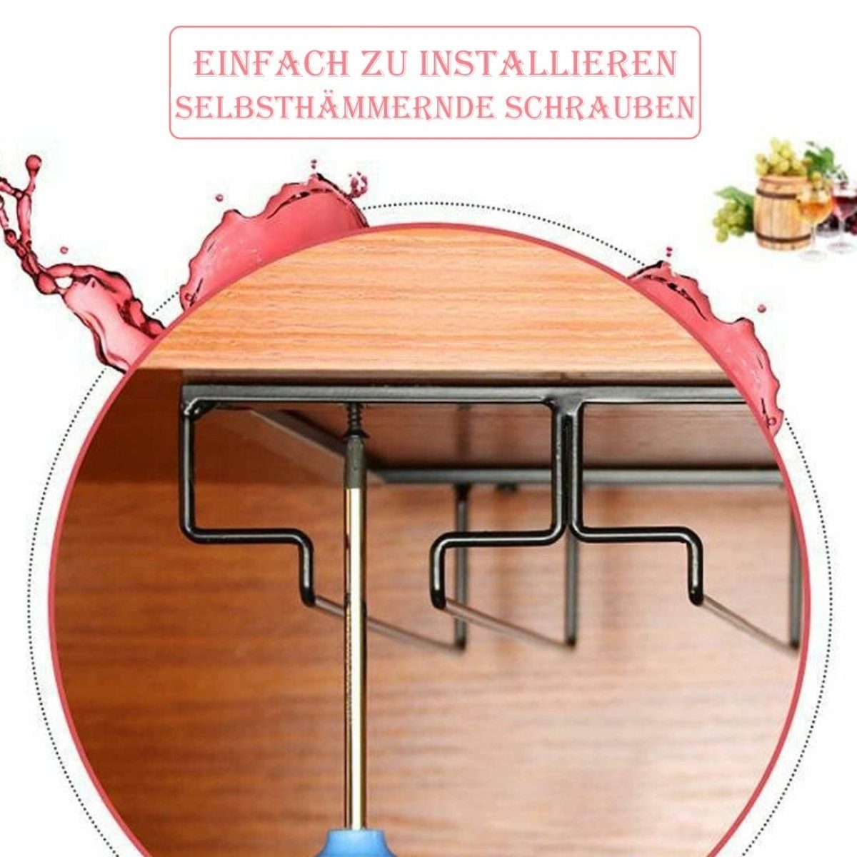 JedBesetzt Gläserhalter Flaschenhalter küche,Gläserhalterung für Weingläser Stielgläser