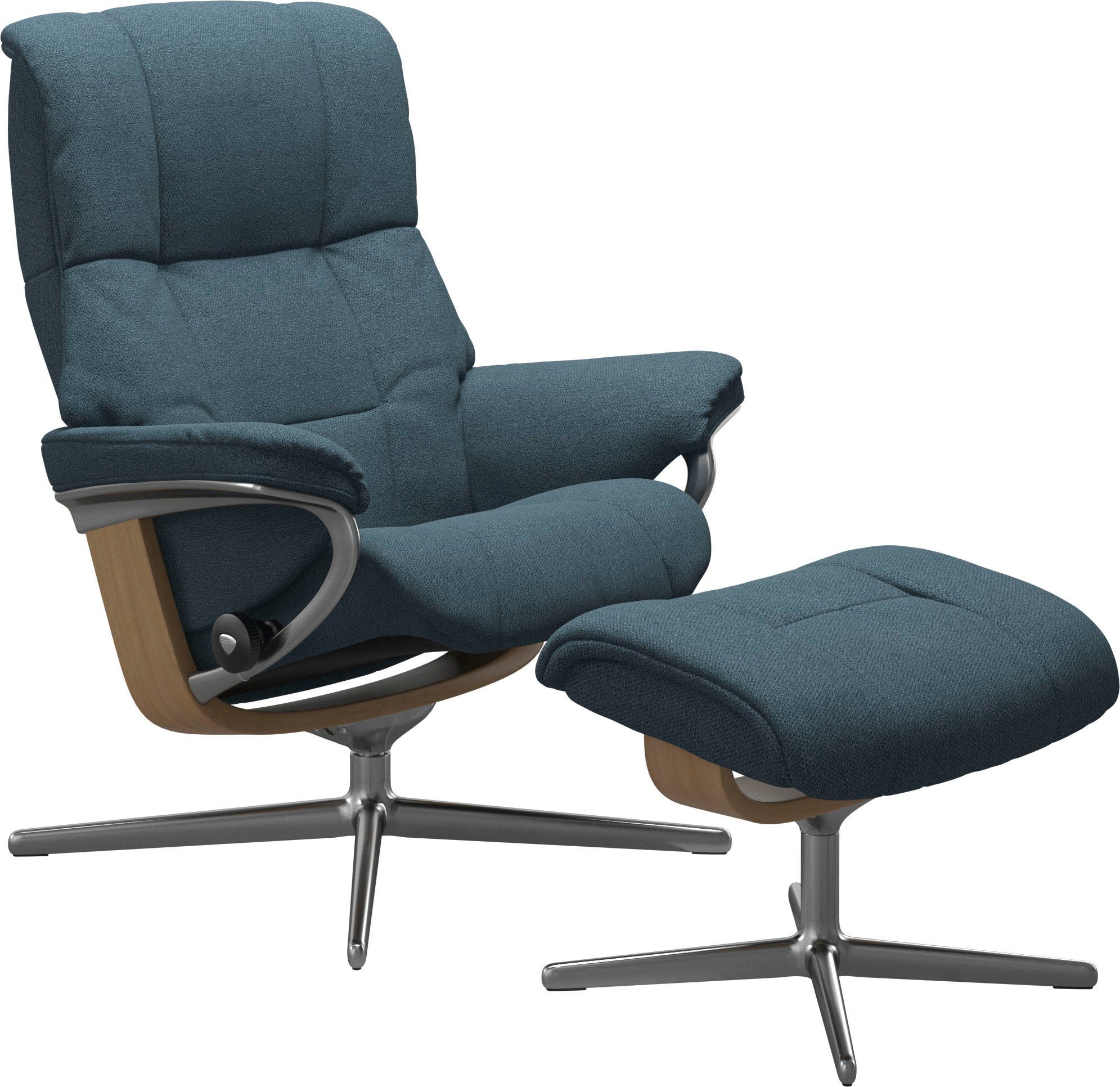 Stressless® Relaxsessel Mayfair (Set, Relaxsessel mit Hocker), mit Hocker, mit Cross Base, Größe S, M & L, Holzakzent Eiche