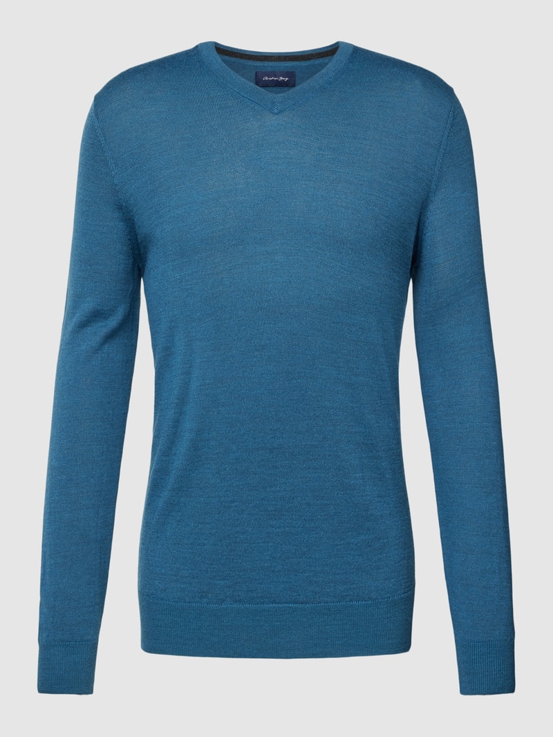Strickpullover in petrol meliert