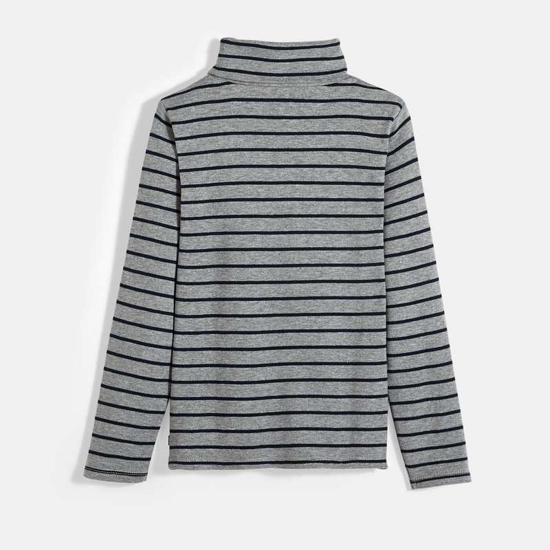 T-shirt col roulé rayé gris garçon
