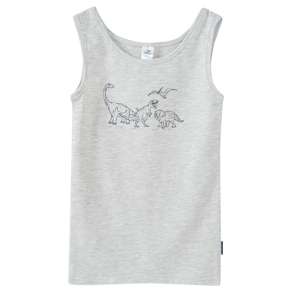 2 Jungen Unterhemden mit Dino-Motiv