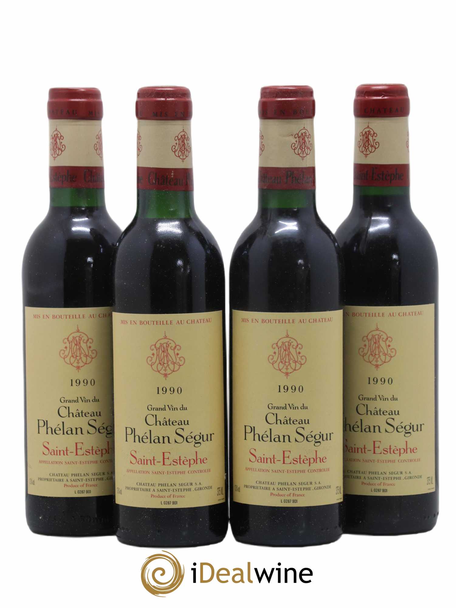 Château Phélan Ségur  1990 - Lot de 24 Demi-bouteilles