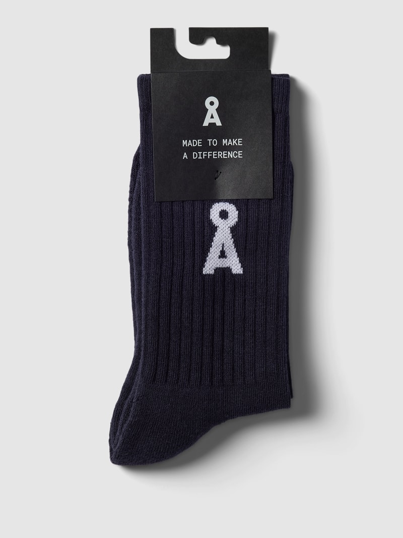 Socken mit Label-Detail Modell 'SAAMU' in dunkelblau