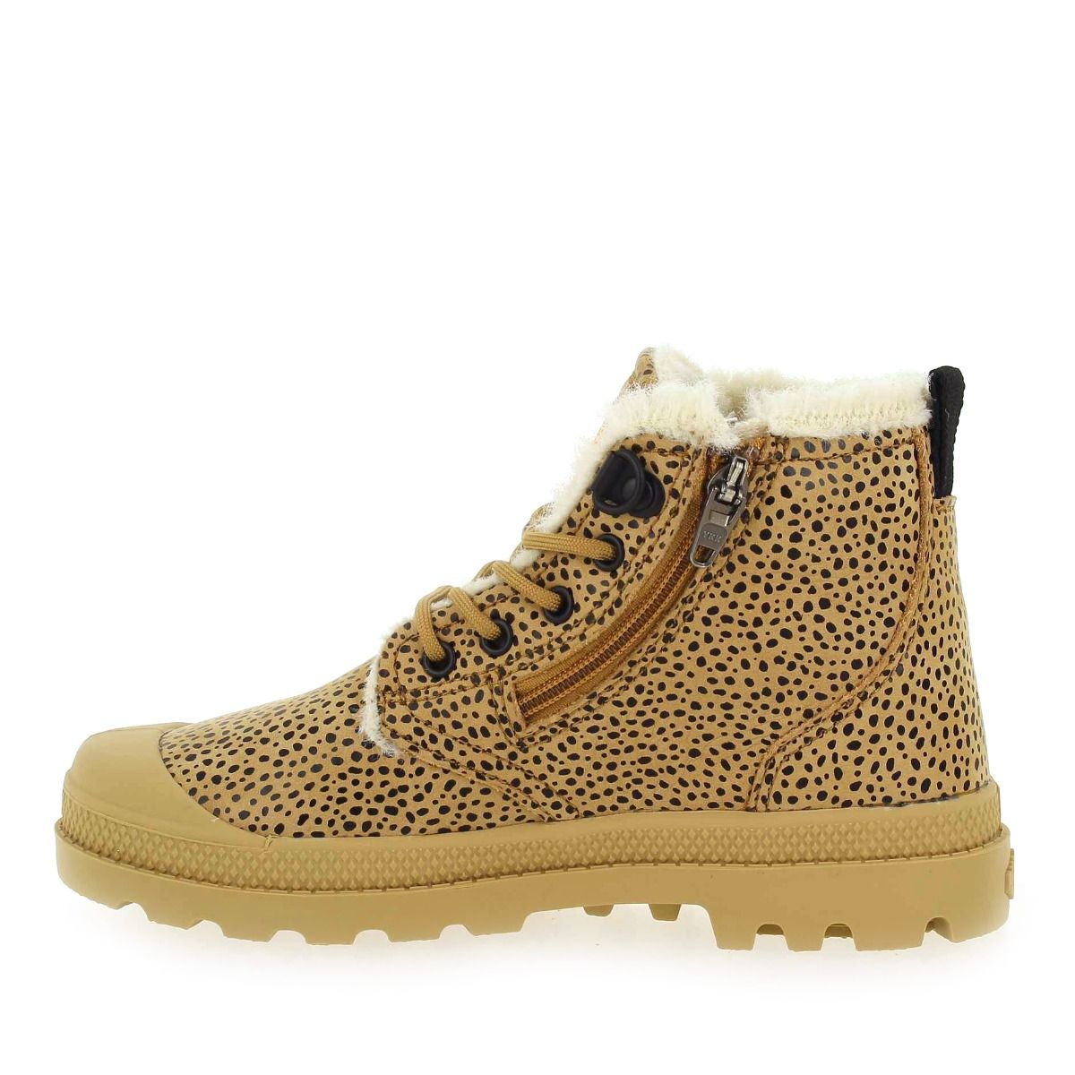Palladium  PAMPA HI WOOL KID LEO - Beige Noir
