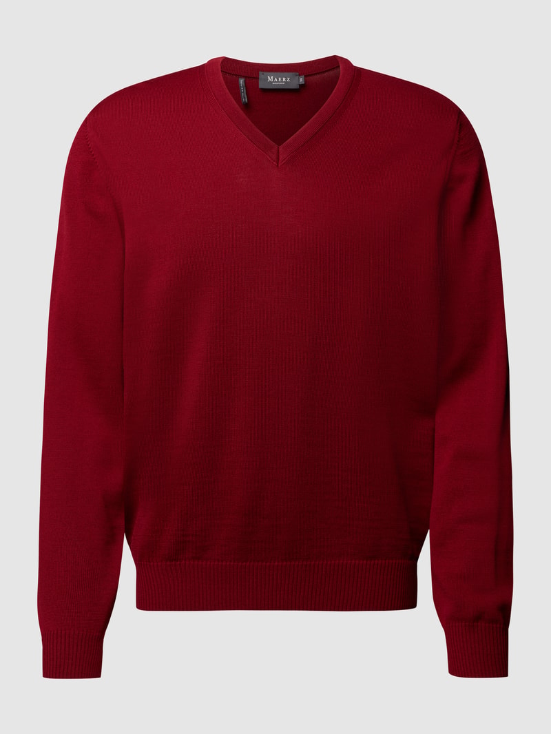 Pullover aus Schurwolle in bordeaux rot