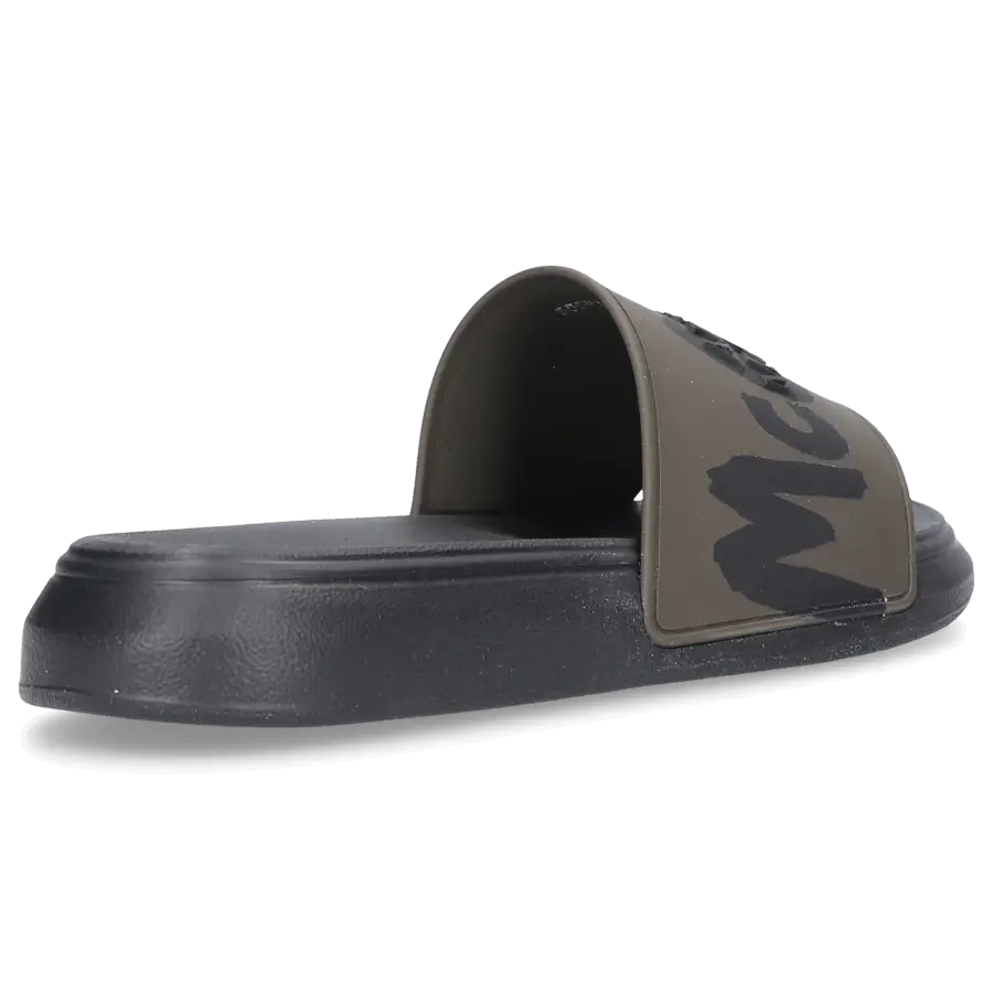 Alexander McQueen - Badeschuhe SLIDER GRAFF. Kautschuk - grün