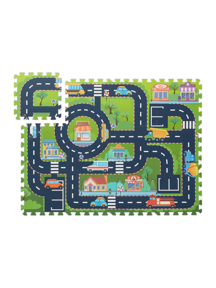 relaxdays 12tlg. Puzzlematte Straße in Bunt - (B)114 x (T)86 cm günstig kaufen onesize