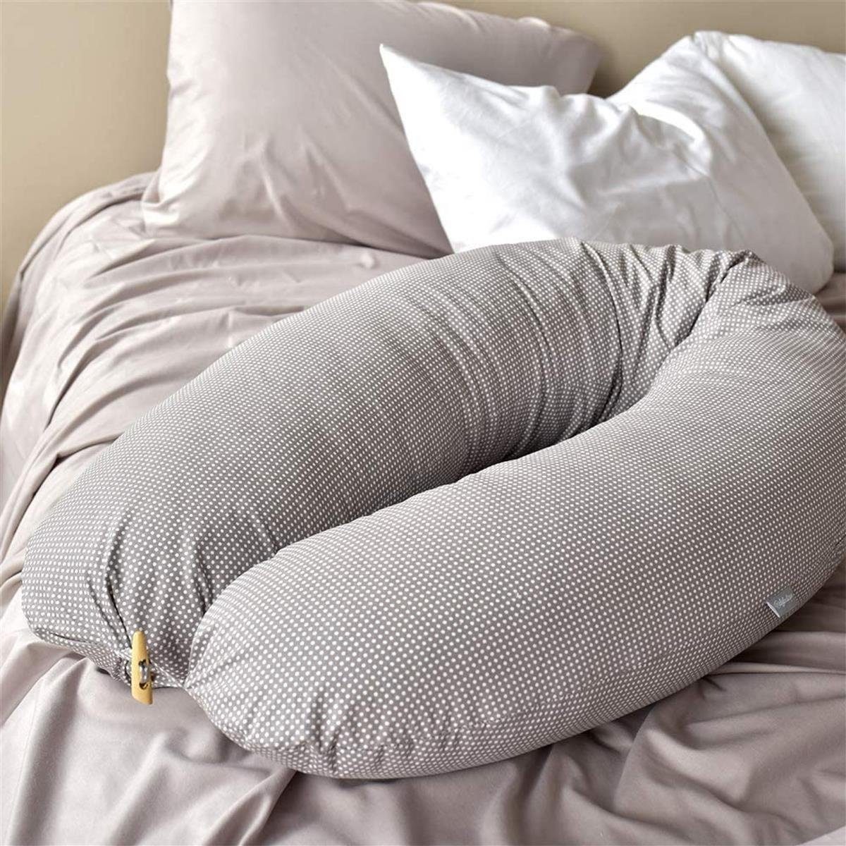 SEI Design Stillkissen Seitenschläferkissen Babynestchen Kuschelnest XXL, Schwangerschaftskissen mit Bezug, Bezug 100% Baumwolle