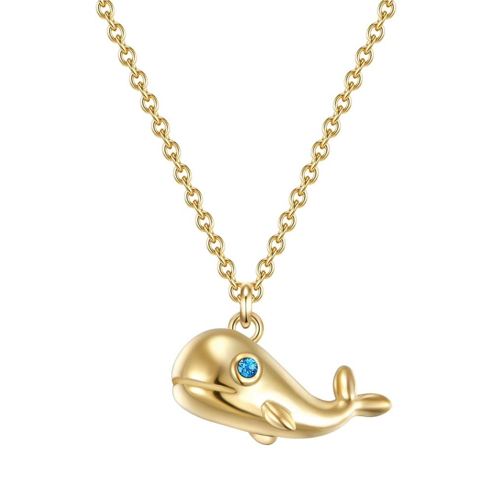 Glanzstücke München Collier en argent Baleine Argent sterling Oxyde de zirconium (CZ) en Or jaune collier