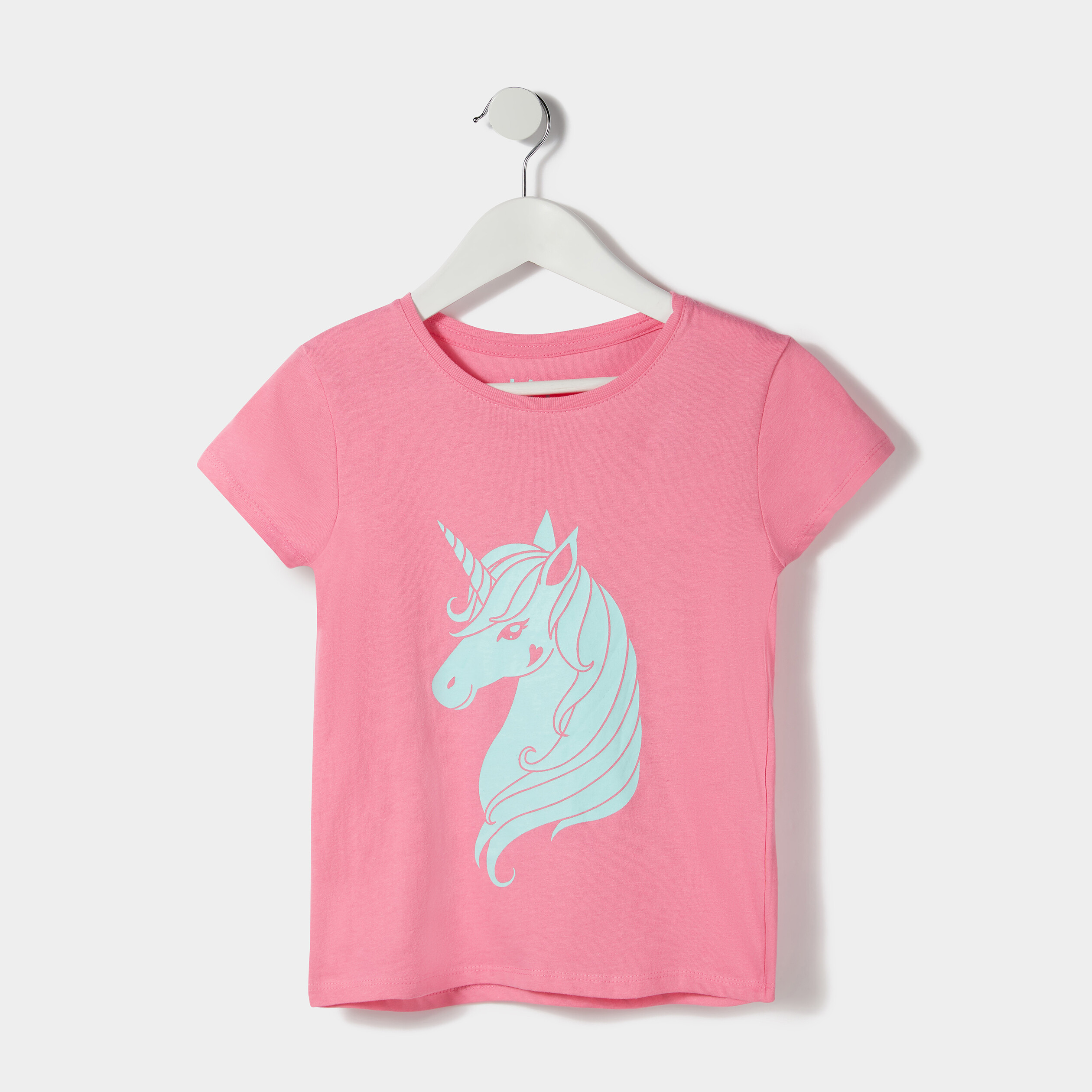 T-shirt manches courtes rose clair fille | La Halle