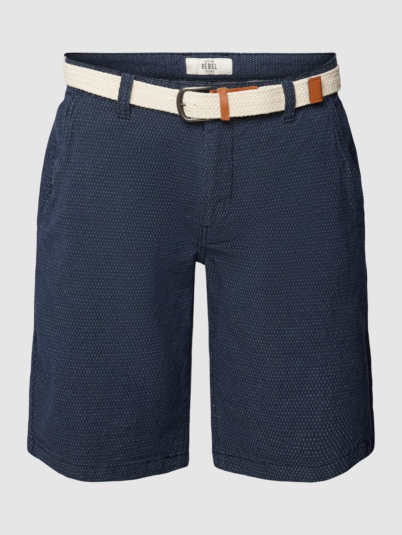Bermudas mit Stoffgürtel Modell 'NEBRASKA' in dunkelblau