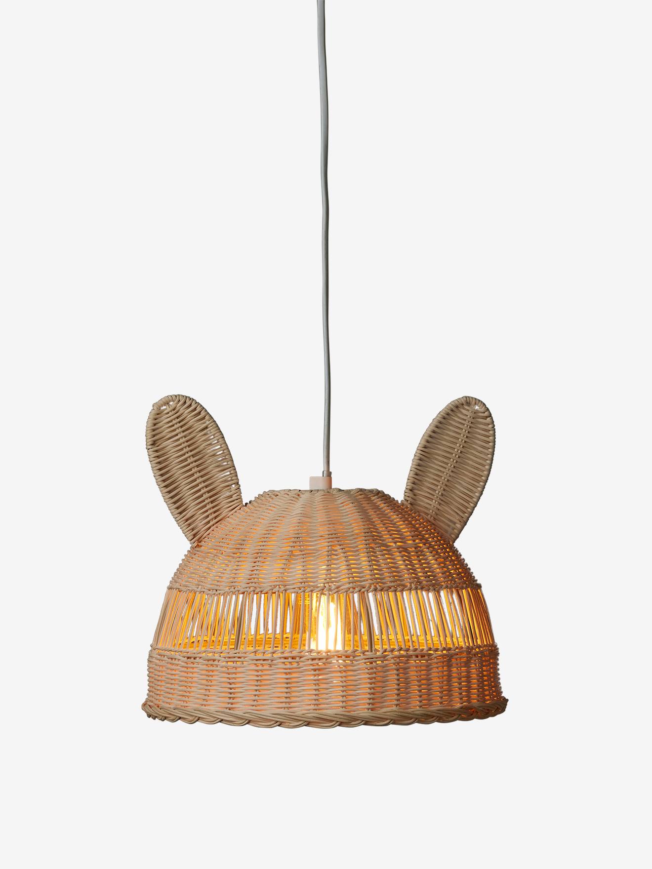 Vertbaudet Kinderzimmer Lampenschirm aus Rattan HASE - natur