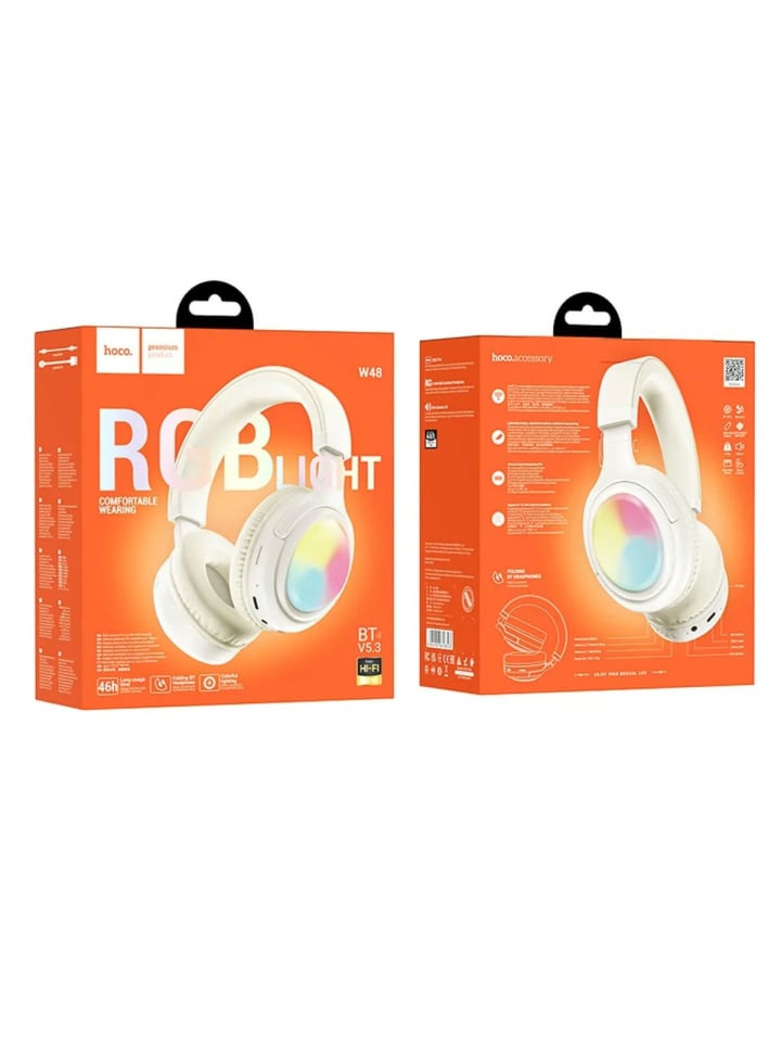 HOCO Kabellose Bluetooth Kopfhörer RGB-LED Beleuchtung faltbarer in Schwarz günstig kaufen onesize