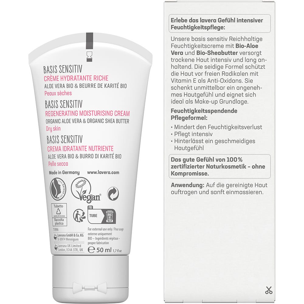 Lavera Basis Sensitiv Reichhaltige Feuchtigkeitscreme 50 ml
