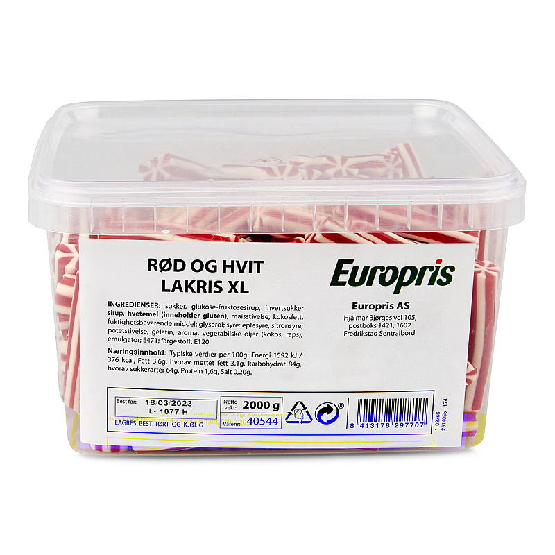 KnallGodt Rød og hvit lakris 2 kg