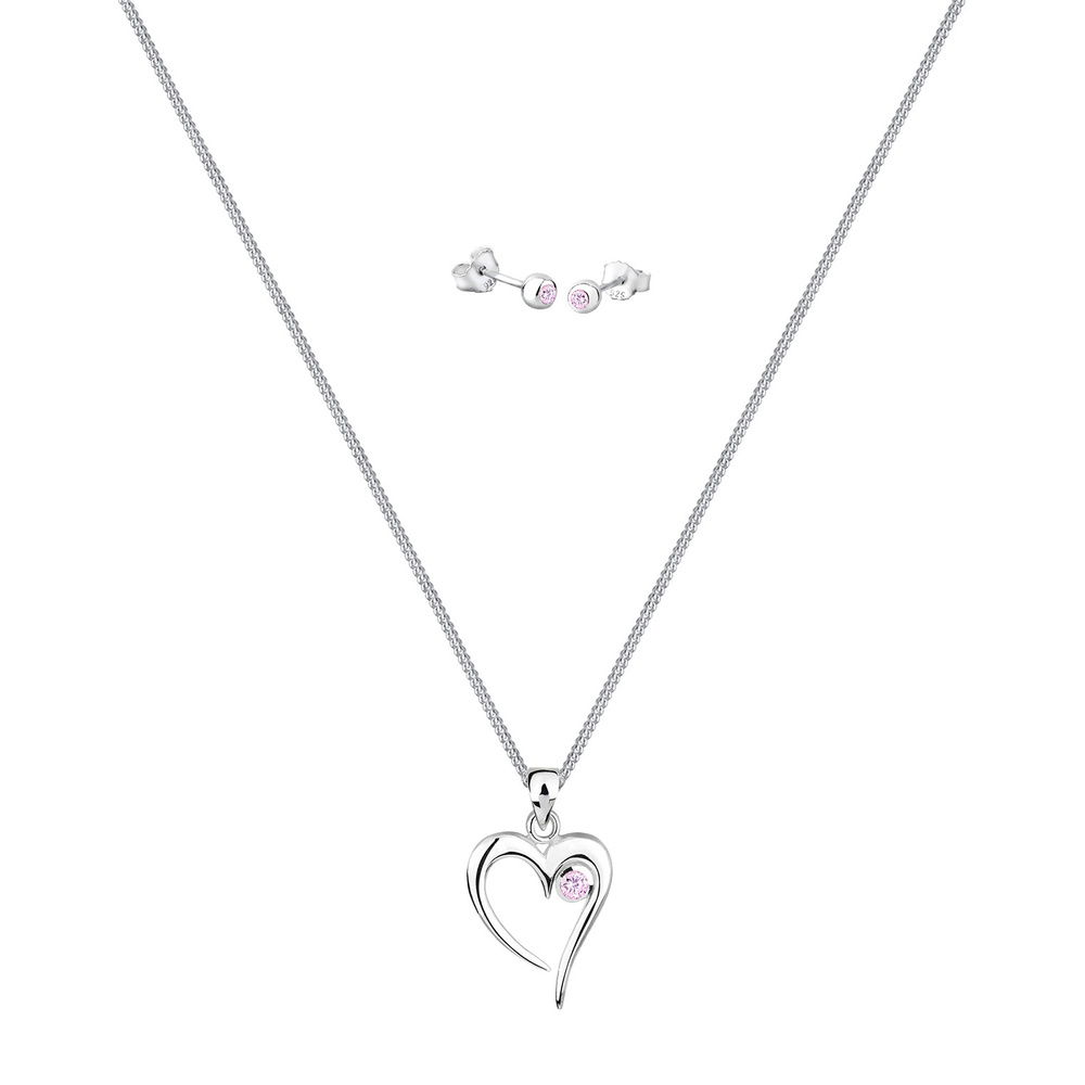 Elli Elli Ensemble de Bijoux Herz Liebe Zirkonia 925 Sterling Silber Bijoux