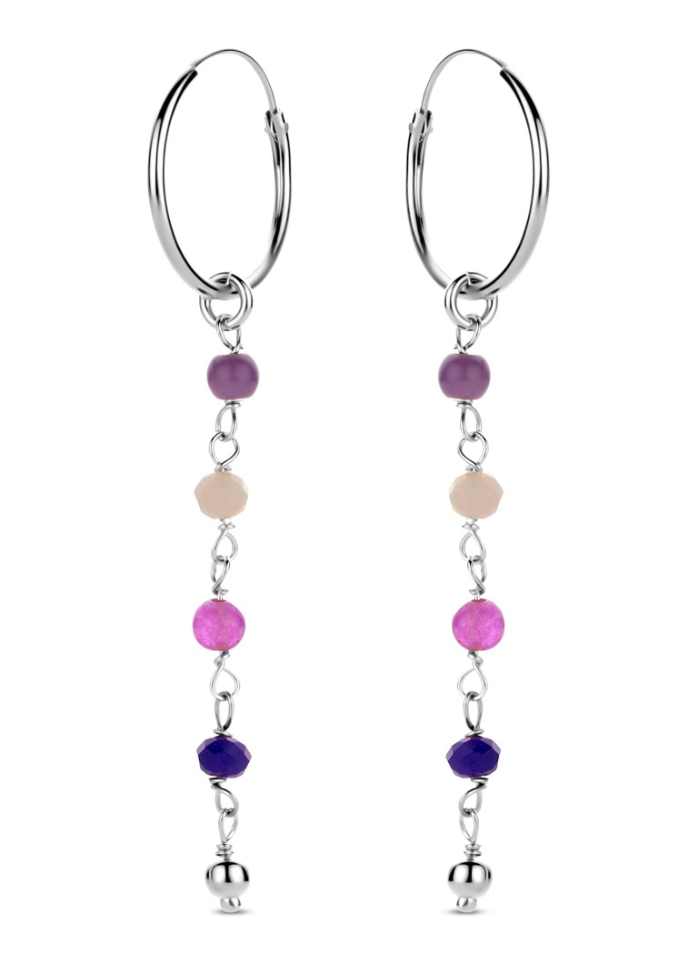 Casa Jewelry Lovely Lavender silver hoop earrings