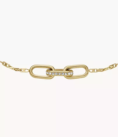 Fossil Gliederarmband Heritage D-Link Edelstahl goldfarben