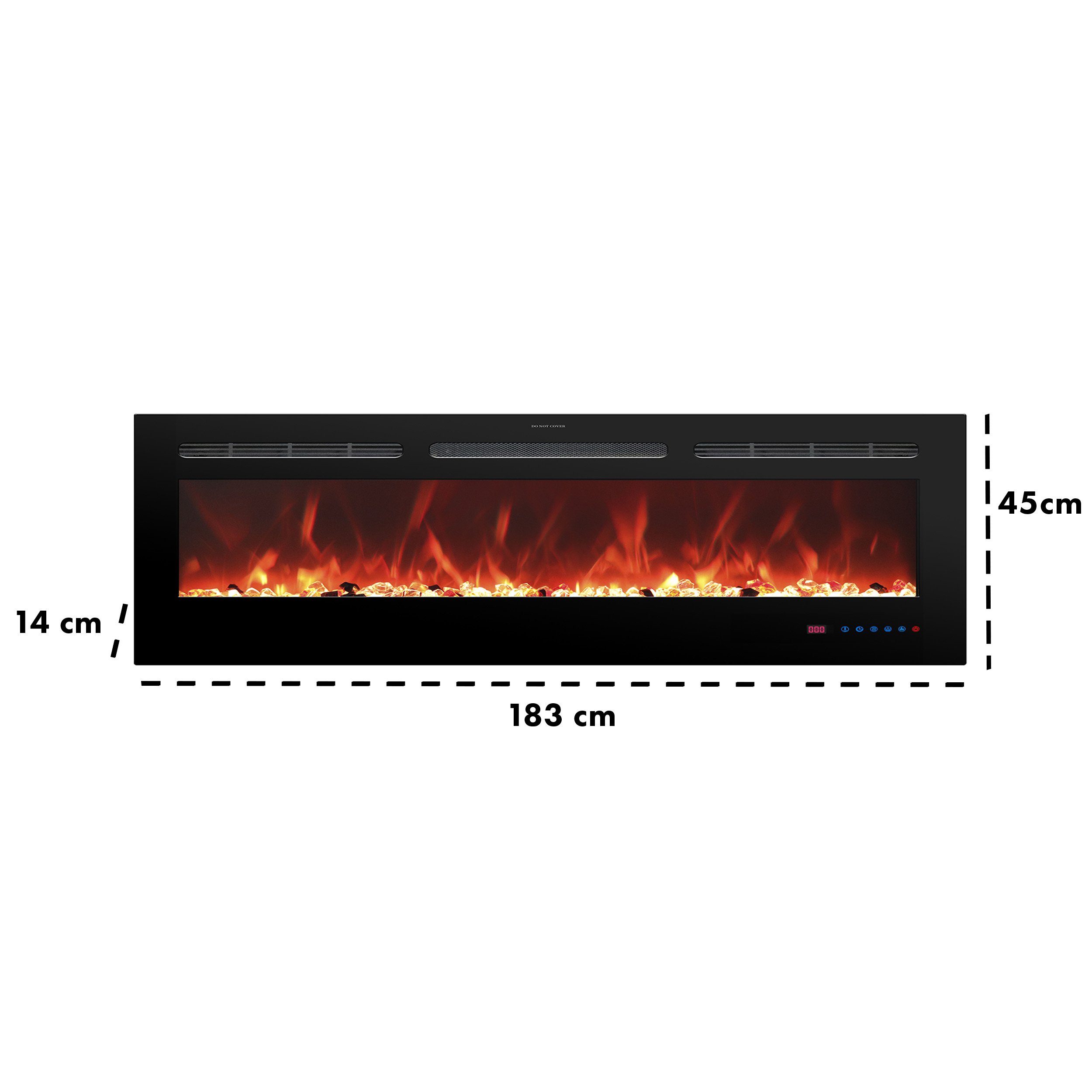 Kaminlicht Elektrokamin Joi 72 Elektrokamin Wandkamin elektrisch mit Heizung, Einbaukamin, Elektrischer Kamin mit Fernbedienung, Timer, 3D Flammenspiel, LED Feuer