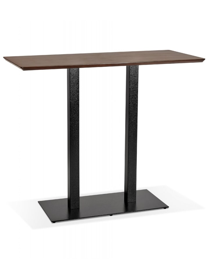 KADIMA DESIGN Stehtisch aus Holz mit Metallfuß | Bartisch im Industriedesign in Braun günstig kaufen