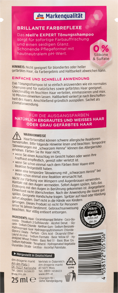 Tönungsshampoo 9.11 Kühles Grau, 25 ml