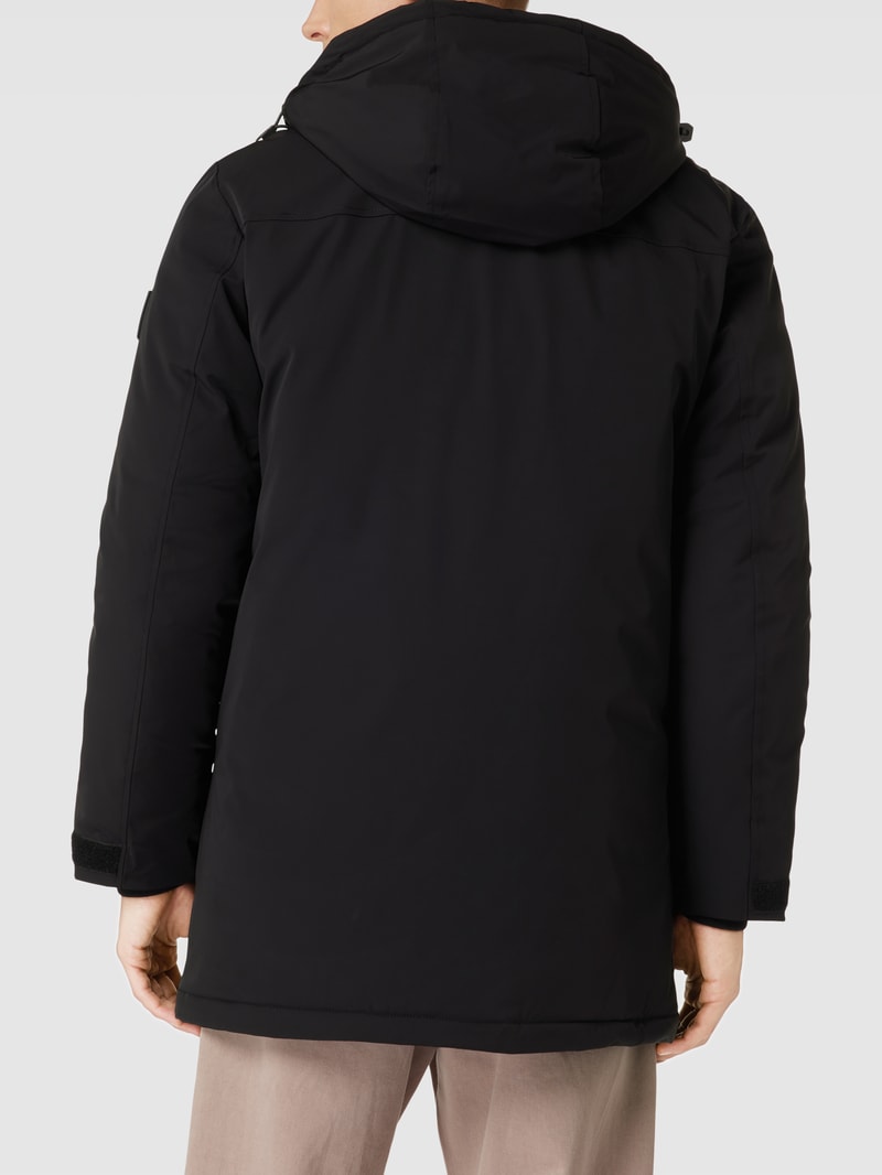 Parka mit Reißverschlusstaschen in schwarz