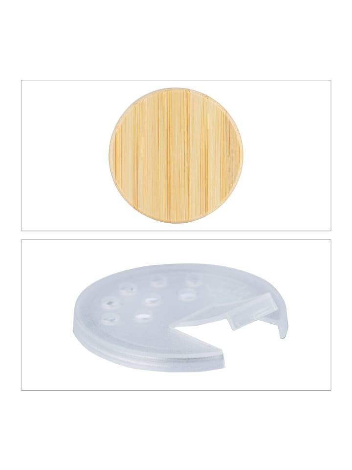 relaxdays 20 x Gewürzgläser in Transparent/ Natur - (B)4 x (H)11 x (T)4 cm günstig kaufen onesize