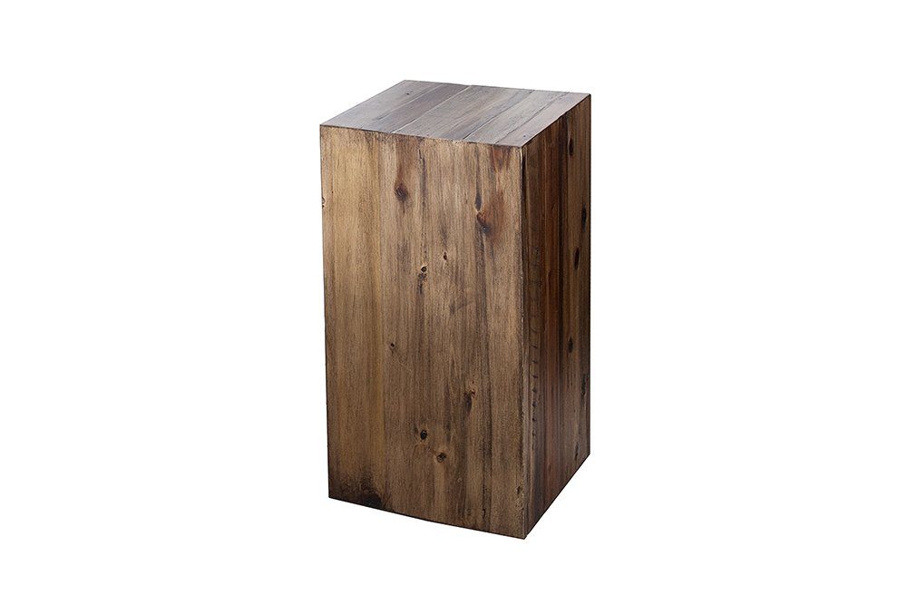 riess-ambiente Beistelltisch COLUMNA 50cm vintage braun, Massivholz · Deko-Säule · Handarbeit · Akazie