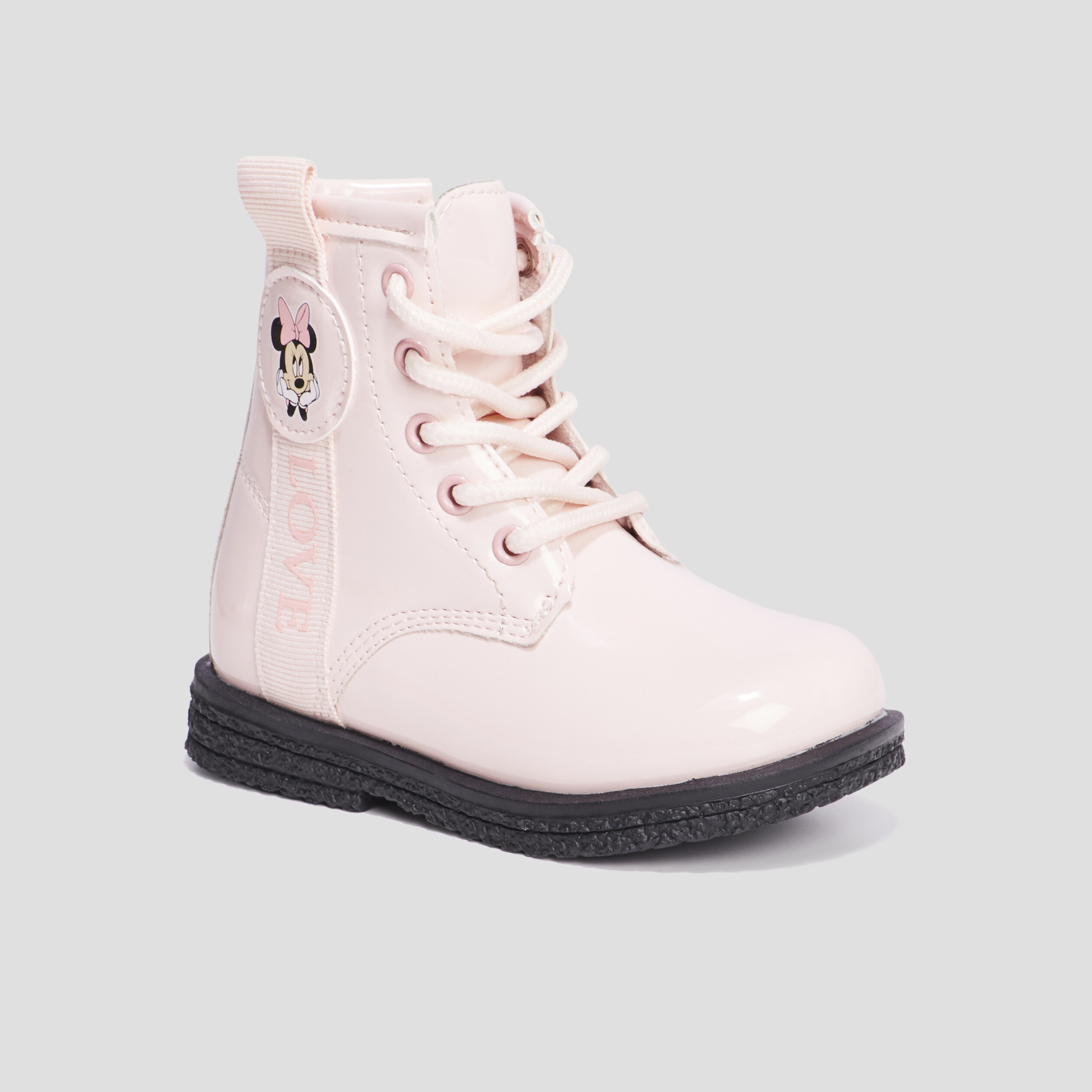 Bottines vernies zippées Minnie rose bébé fille | La Halle
