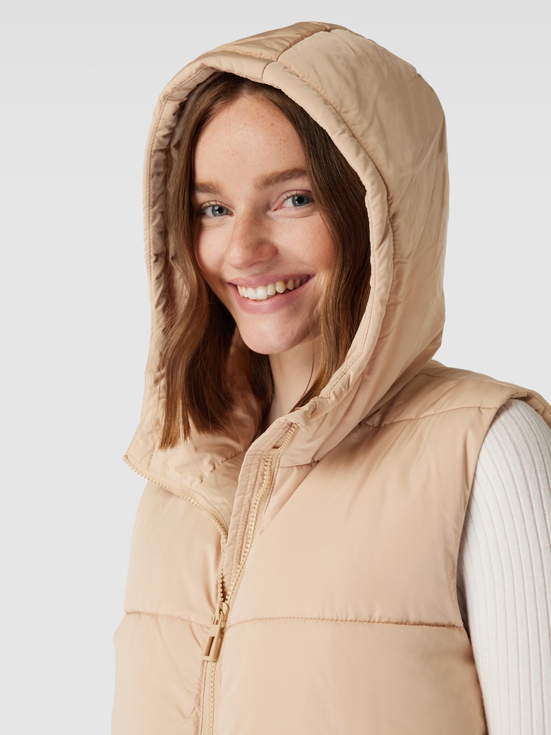Steppweste mit Kapuze Modell 'ALINA' in beige